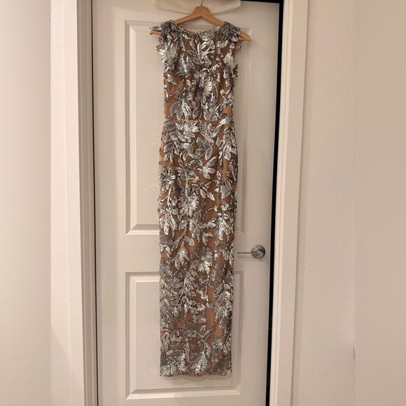 NWOT BRONX AND BANCO Violet Maxi Dress in Dark Silver, wedding guest dress - Picture 4 of 16